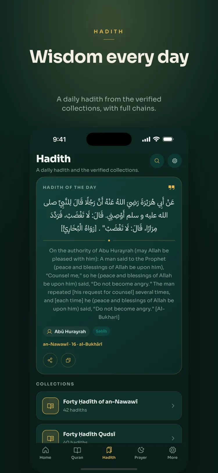 Daily authentic Ḥadīth